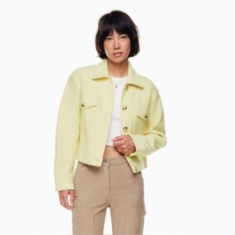 Aritzia Wilfred Free The Ganna™ Cropped New Merino Wool Shacket Shirt Jacket SzS